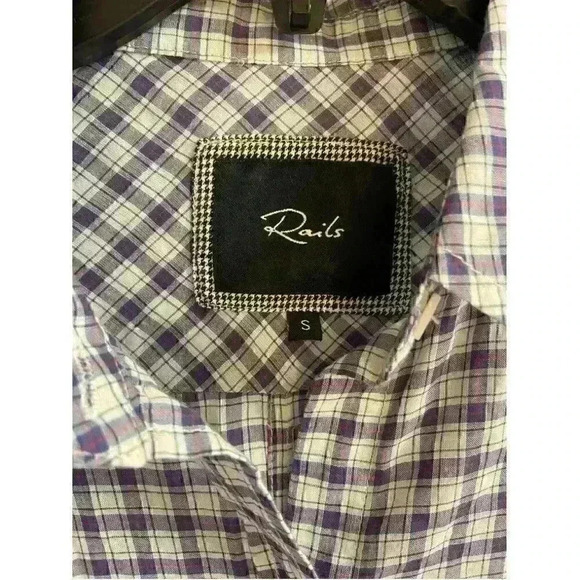 Rails - Farrah navy check shirt button down , small - Picture 10 of 11